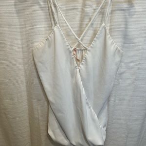 White strap tank top